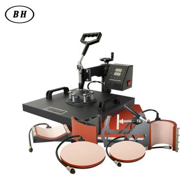 China Garment Shops High Quality And Factory Bheng Pice 5in1 Semi-automatic Heat Press Machine Easy To Operate Machine for sale