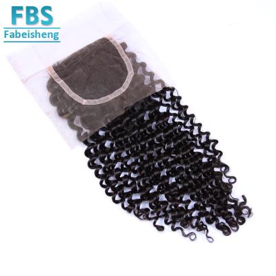 China Kinky Curly Kinky Curly Lace Closure Malaysian Virgin Hair 100%Human Virgin Hair for sale