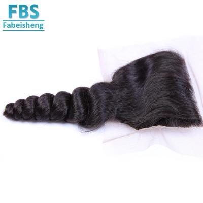 China 2018 FBS Virgin Indian Remy Human Hair 100% Virgin Human Hair Loose Curly Lace Closure Factory Price Raw Unprocessed 100% Indian Remy Hair for sale