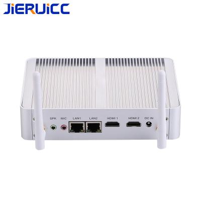 China LAN 2 NIC Ethernet LAN 2 Intel N3160 ultra low power Fanless System 0.00dB dual mini mini fanless PC win10 PC for sale