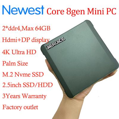 China 2020 8th Gen Whiskey Lake I5 8250U 8265U Gamer Desktop Computer 2xDDR4 HD2.0+DP 4K@60Hz New Minimum Fan Dual No PC Display for sale