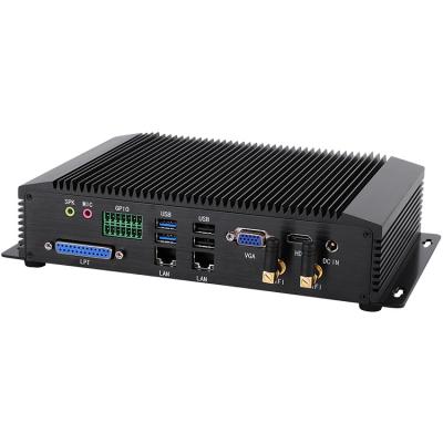 China i7 Core Fanless Server System 0.00dB Mini PC Linux Ubuntu Dual LAN 6 COM RS232 RS485 Fanless Industrial Computer GT5000 Support AI/Medical Care/CNC for sale