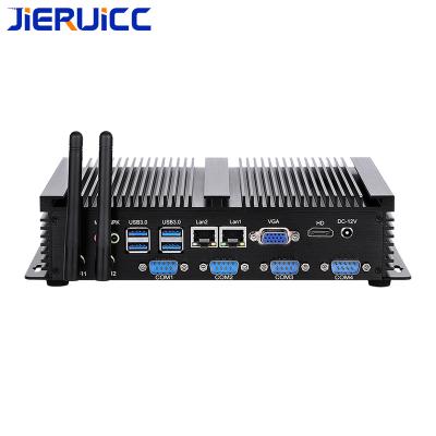 China Mini System 0.00dB Fanless Industrial PC Celeron 1037U Dual Core 4COM RS232 Support Windows XP Fanless OS for sale