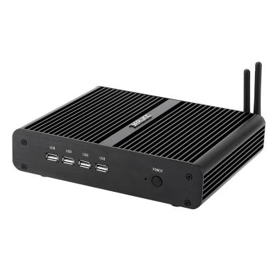 China No New Fanless Mini Intel i7 10710U 10510U Desktop PC Window 10 12*DDR4 M.2 NVMe+Msata+2.5' SATA 4K HTPC Nettop for sale