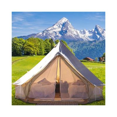 China Camouflage/Field Game Outdoor Camping Luxury Waterproof Cotton Yurt Oxford 3m 4m 5m 6m outdoor canvas safari bell tent for sale