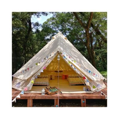 China Camouflage/Field Game Factory price glamping event house resort beach canvas bell tents for vacation for sale