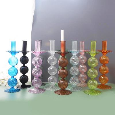 China Vase Home Glass Candlestick Candle Holders Decoration Wedding Home Decor for sale