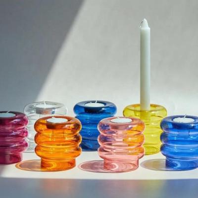 China Candle Holder Home Glass Vase Decor Candlestick Wedding Decoration Home Ornament for sale