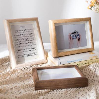 China Creative wooden A4 photo frame DIY glass frame decoration .office flower dry frame 6