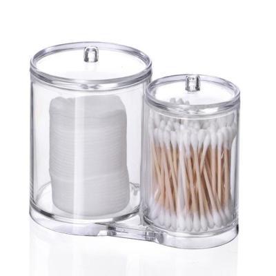 China High Quality Viable 2 In 1 Clear Acrylic Box With Lid Make Up Organizer Cosmetic Bathroom Holder Ready To Ship Box for sale