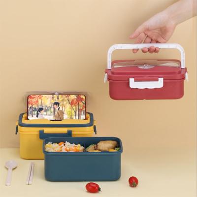 China Stored Portable Plastic Lunch Box Box Sealed Food Box Lunch Tiffin Keep Cool Place Can Be Used In Microwave Oven for sale