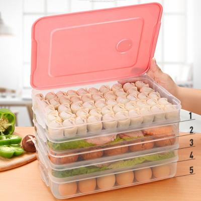 China High Quality Storage Refrigerator Dumplings Storage Box Freshness Keeping Food Box Fresh-Keeping Organizer with Lid for sale