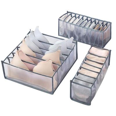 China High Quality Viable Portable Underwear Storage Box 6/7/11 Grid Sock Drawer Cabinet Cabinet Storage Box Jars In Stock for sale