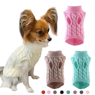 China Cute Dog Sweaters For Small Dogs Winter Warm Dog Clothes Turtle Neck Knitted Pet Clothes Puppy Cat Sweater Vest Chihuahua Yorkie Coat for sale