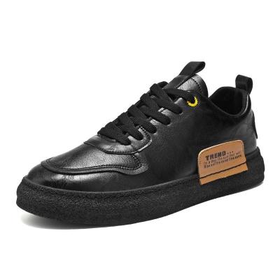 China Cushioning Casual Shoes Men S Leather Board Shoes Trendy Men S Fashion Soft Leather Men S Shoes Whip All Match Loafers Bags Retro Black for sale