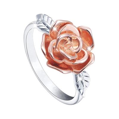 China Rose Valley Rose Flower Rings CLASSIC Amazon Resizable Wedding Party Ring Gift Diamond OEM Custom Jewelry RRR003 Hot Sale Women Jewelry for sale