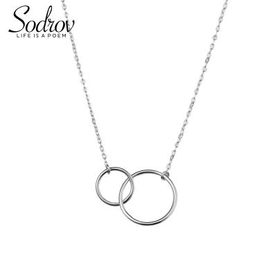 China Fashion Elegant Circle Pendant Necklace Ladies 925 Sterling Silver Jewelry HN002 Sterling Silver Personalized for sale