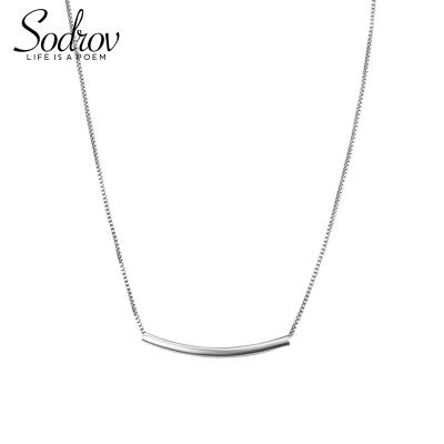 China 925 Silver Simple Stick Chain Gold Stick Pendant Necklace For Women Fine Link Chain Jewelry HN004 Personalized for sale