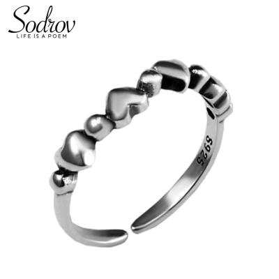 China 925 Style Ladies High Quality Sterling Silver Jewelry HR001 Ladies Simple Ring Brand Opening Love Cuff Tops for sale