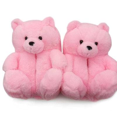 China Cushioning Women Soft Fluffy Comfortable Winter Fun Bedroom Shoes Teddy Bear Cotton Warm Indoor Slippers for sale