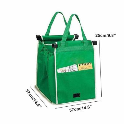 China Reusable Large Grocery Supermarket Grab Tote Shopping Cart Bag with Cart Clip grocery shopping bags for sale