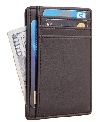 China Slim Wallet RFID Front Pocket Wallet Minimalist Secure Thin Credit Card Holder bag factory mass production for sale