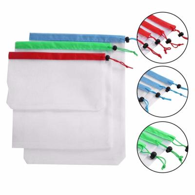 China Washable Mesh Produce Bags, Eco-Friendly Grocery Bags, Lightweight See-Through  Drawstring Bags for Grocery Shopping for sale