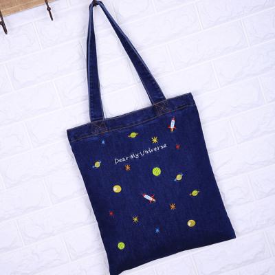 China custom High quality foldable shopping bag Environmentally friendly reusable shopping cloth bag Denim shopping bags for sale