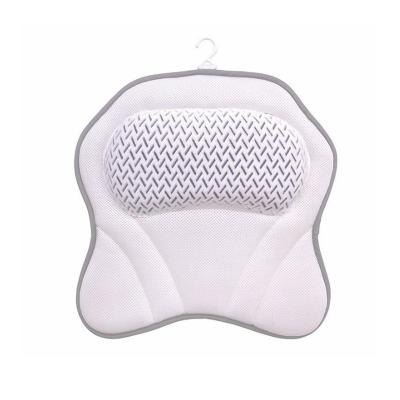 China Viable Tub Neck Pillow 3d Mesh Headrest Soft Bath Pillow OEM Customized Logo Style Wedge Health Design for sale