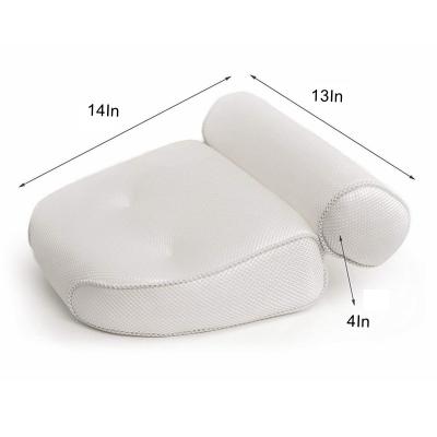 China Sustainable Wholesale 3D Mesh Bath Spa Headrest Soft And Washable Pillow With Suction for sale