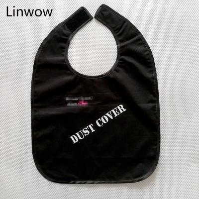 China Linwow Antibacterial Customized Simple Black Embroidery Adult Terry Bib for sale