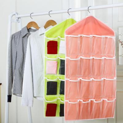 China Sustainable 16 Pockets Space Saving Hanger Bag Shoes DIY Rack Hanger Pocket Storage Organizer for sale