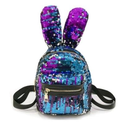 China Lovely anti-theft bunny ears design shiny backpacks for lady for sale