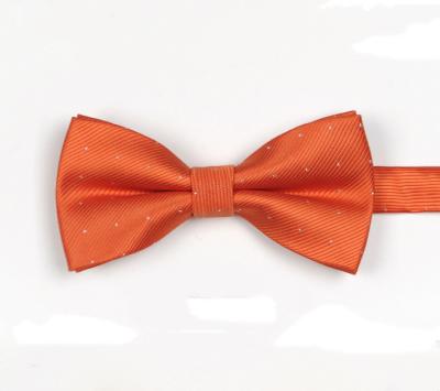 China Pure Color Dot Bow Tie Wholesale Orange Fast Delivery Polyester For Gentleman for sale