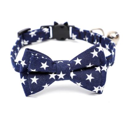 China Hot Selling Dog Bowtie With Customized Pattern Colorful Solid Color Printing Star Cotton Case Soft And Comfortable for sale