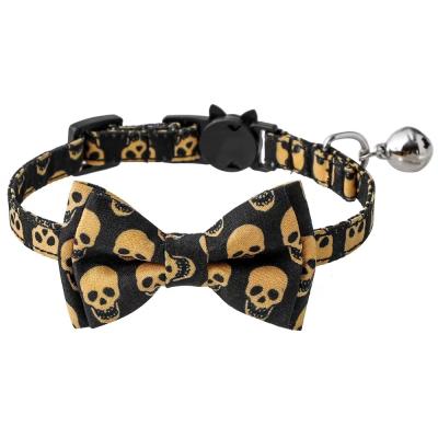 China Newest Solid Color Printing Hallowmas Dog Collar Dog Collar Logo Design Luxury Premium Premium Custom Custom Made Bow Link for sale