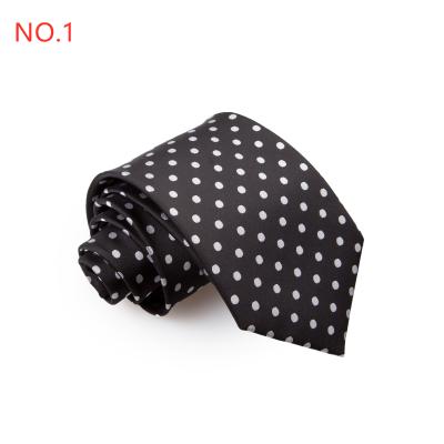 China 100% Solid Jacquard Woven Mens Tie Polka Dot 9CM Classic Mens SALE PRICE Polyester Jacquard Dots Neck Ties For Newspaper for sale