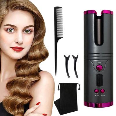 China Professional Electric Rotating Automatic Hair Curler Cordless Hair Curler Tools Auto Rollers De Rizador USB Portable Curling Iron for sale