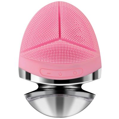 China Other Massager IPX7 Waterproof Customizable High Frequency Silicone Vibration Pore Scrubber Facial Cleansing Brush for sale