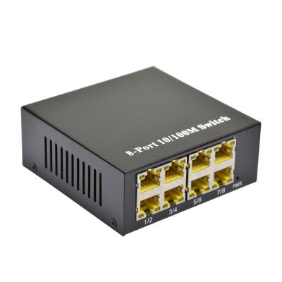 China 8 Port Stackable Fast Ethernet Hub 10/100Mbps Unmanaged Network Switch For FTTH for sale