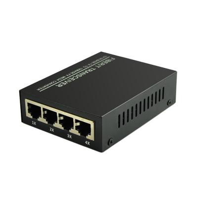 China FTTH Manufacturer 10/100m Single Mode Fiber Media Converter 4 SC RJ45 1 Port Single Port Fiber Optic Media Converter for sale