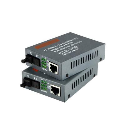 China FTTH Haohanxin 10/100m single mode fiber media htb 3100 Netlink 25km A/B converter single fiber optic media converter for sale