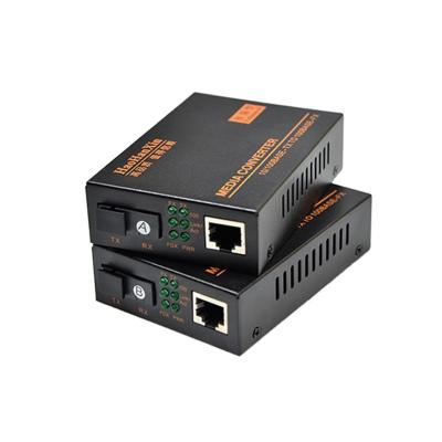 China 25km single mode media converter htb-3100 ab increased type single fiber media converter FTTH Haohanxin 10/100m fiber media converter for sale