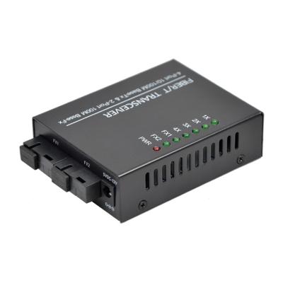 China Haohanxin 10/100M FTTH Single Mode FTTH 4 Rj45 2SC Single Mode Fiber Transceiver 3KM/20KM Fiber Ports 2 Fiber Optic Media Converter for sale