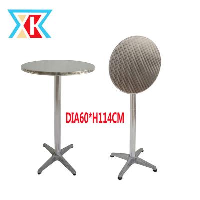 China Aluminum Indoor And Outdoor Folding Bar Table DIA60CMRound Bar Height Table With Base for sale