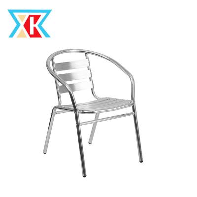 China Garden Chair Aluminum Slat Back Indoor And Outdoor Restaurant Chair for sale