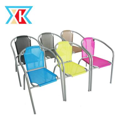 China Garden Chair PVC Mesh Fabric Waterproof Beach Chair With Iron Frame for sale