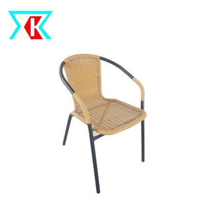 China Garden chair outdoor steel frame pe rattan coffee single leisure chair for sale