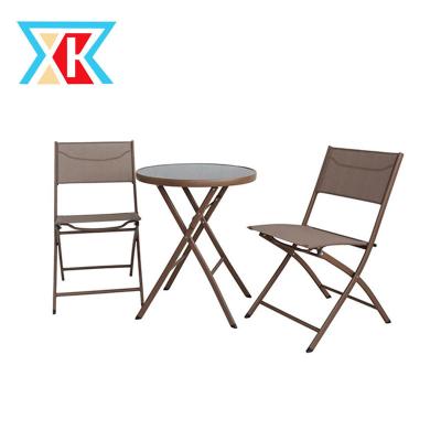 China Simple Design 3pcs Rustproof Outdoor Folding Patio Bistro Set for sale