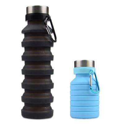 China Customized modern logo BPA free smart cold bike drinking silicone plastic foldable sports collapsible water bottle for sale